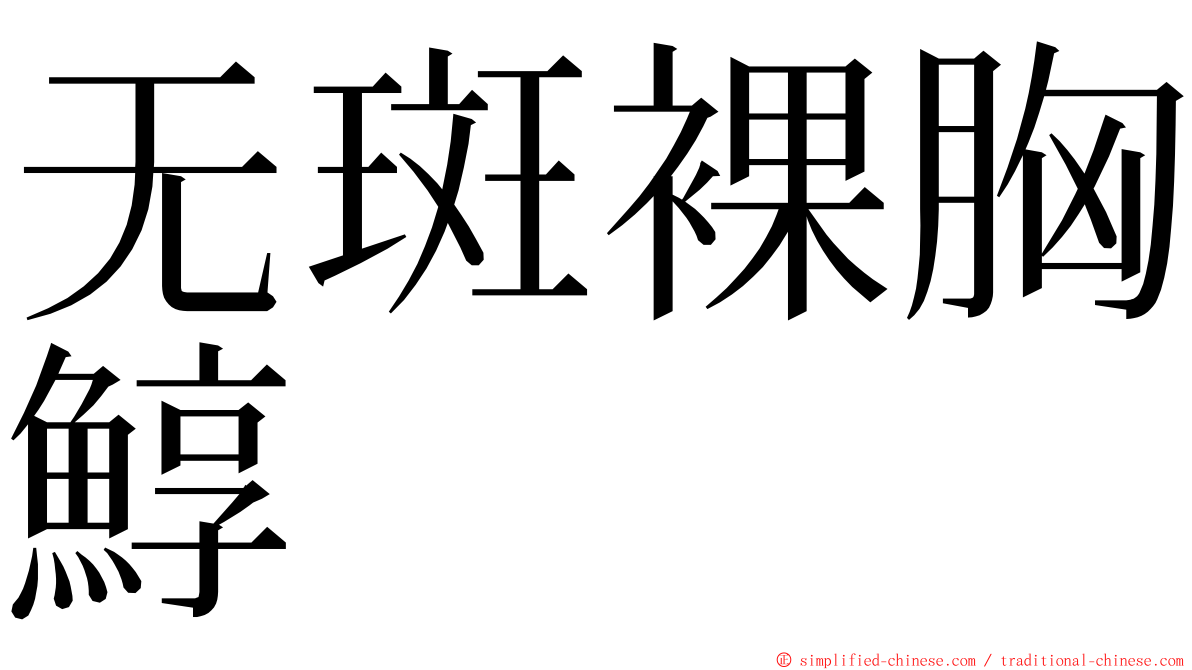 无斑裸胸鯙 ming font