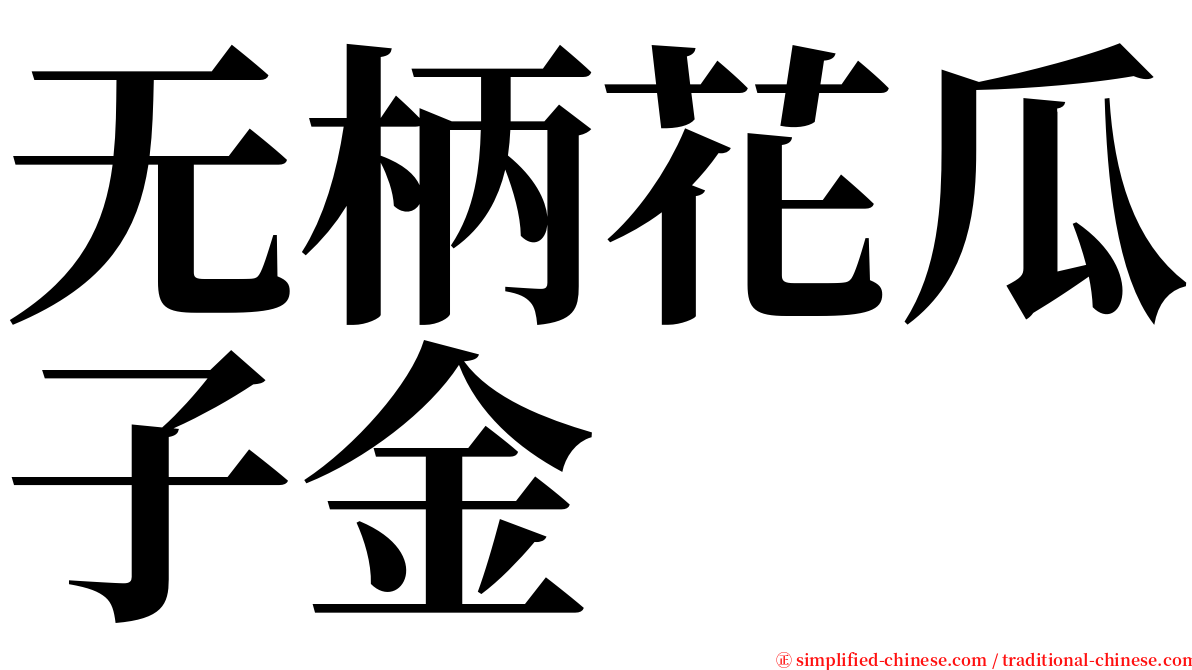 无柄花瓜子金 serif font