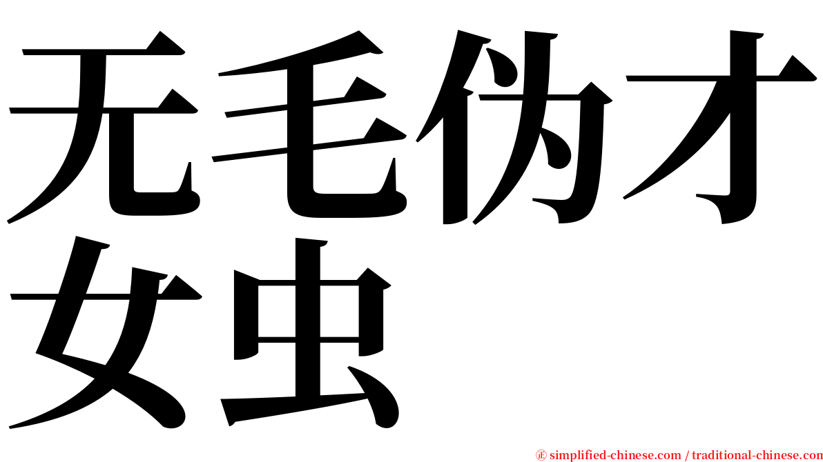 无毛伪才女虫 serif font