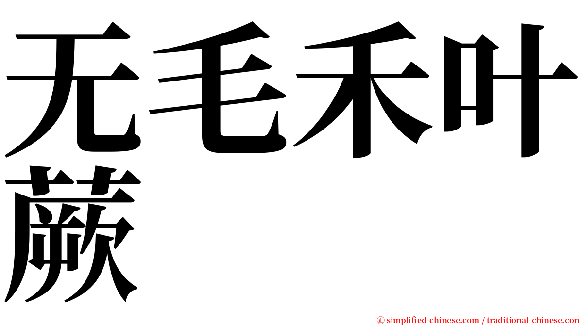 无毛禾叶蕨 serif font