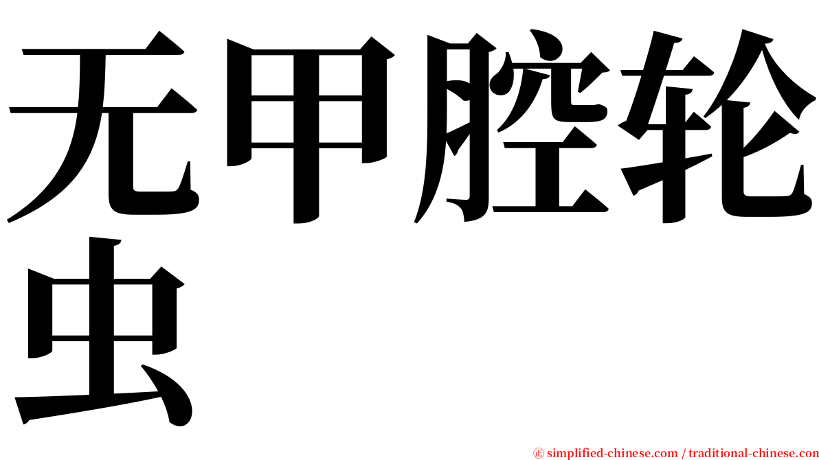 无甲腔轮虫 serif font