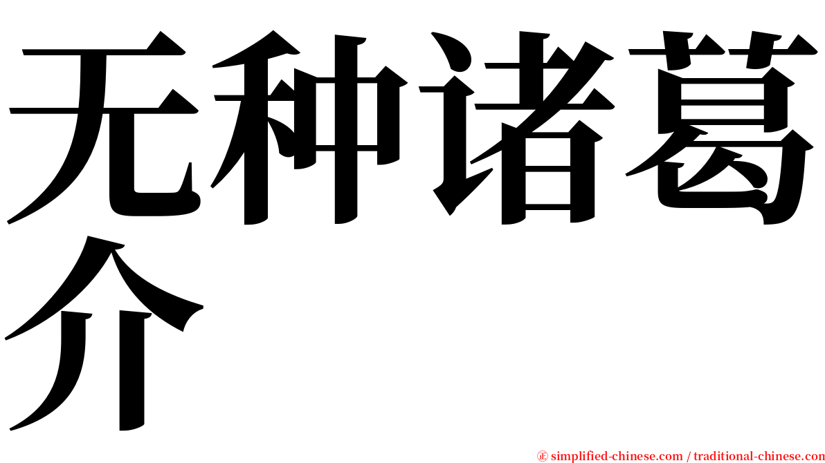 无种诸葛介 serif font