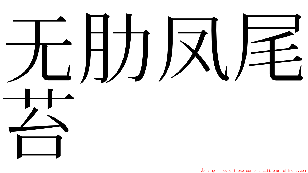 无肋凤尾苔 ming font