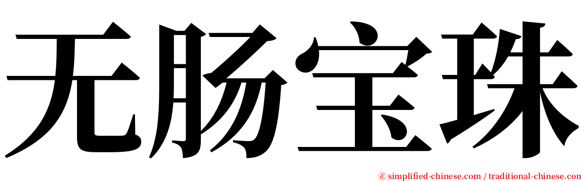 无肠宝珠 serif font