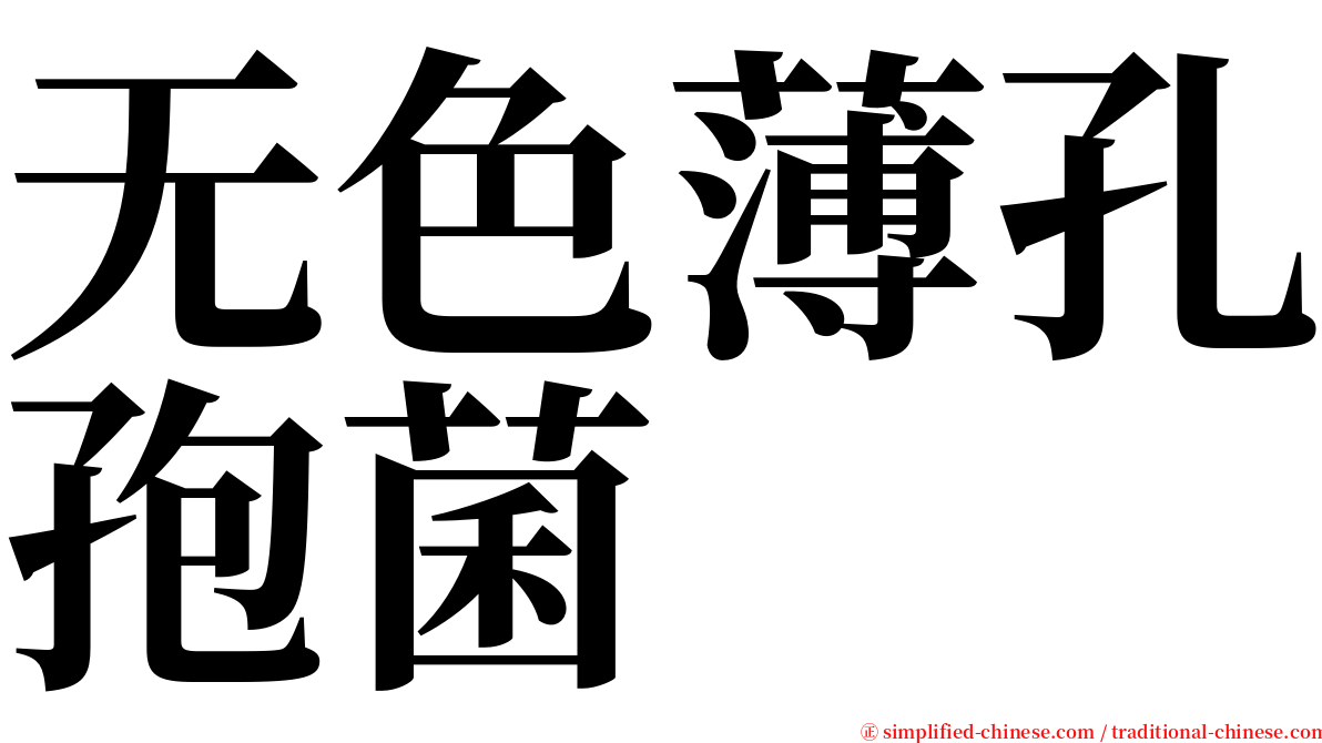 无色薄孔孢菌 serif font