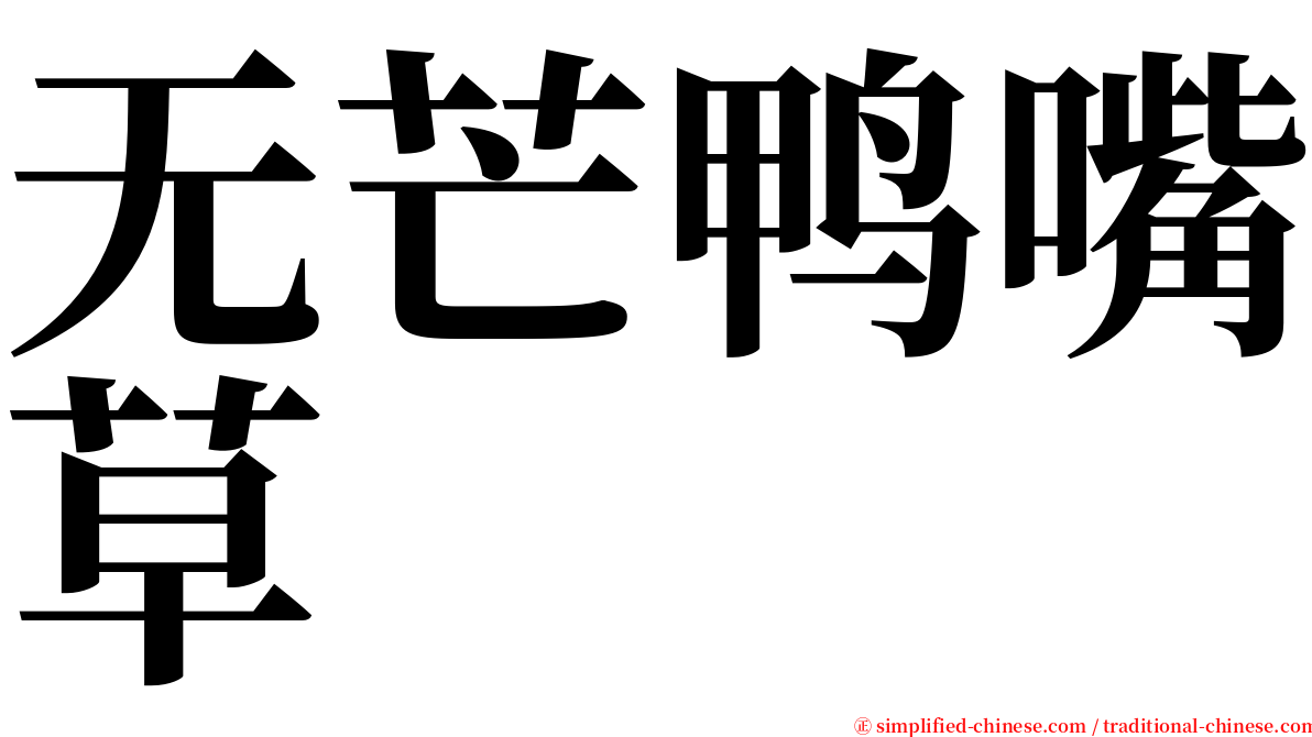 无芒鸭嘴草 serif font