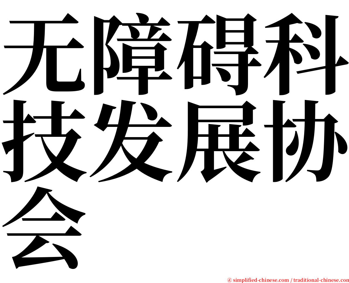 无障碍科技发展协会 serif font