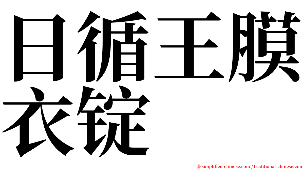 日循王膜衣锭 serif font