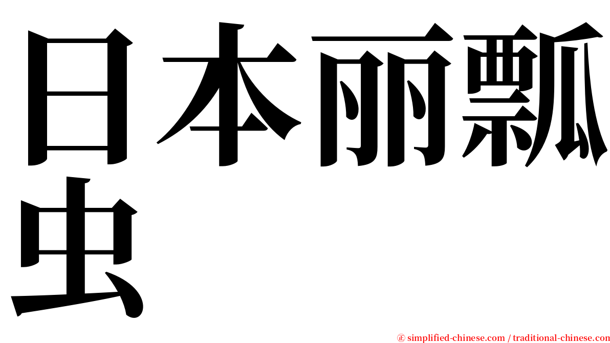 日本丽瓢虫 serif font