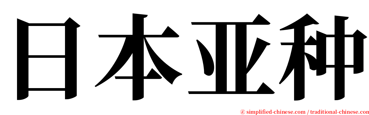 日本亚种 serif font