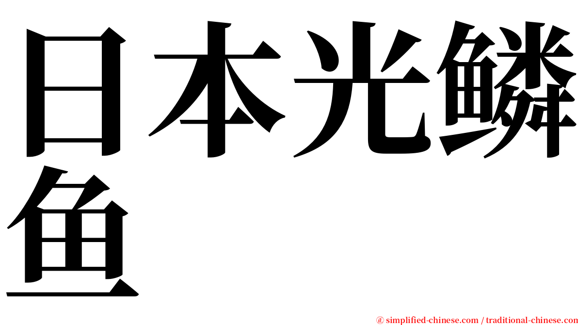 日本光鳞鱼 serif font