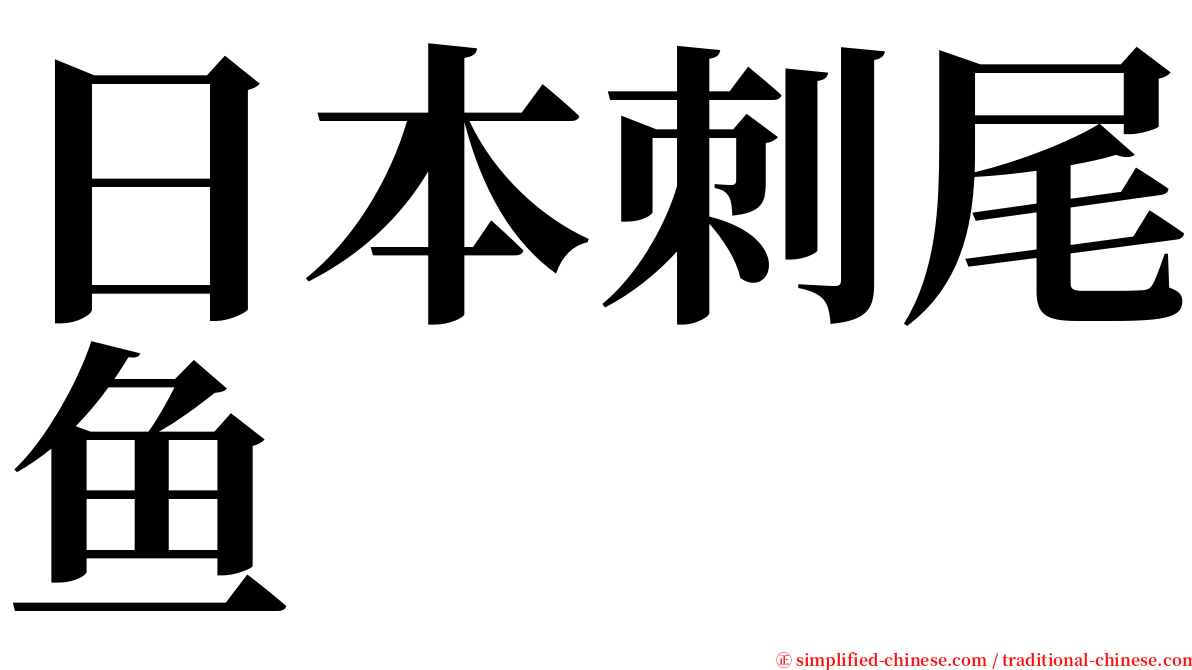 日本刺尾鱼 serif font