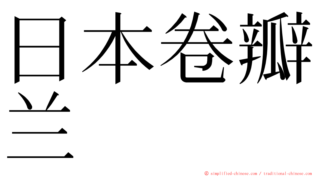 日本卷瓣兰 ming font