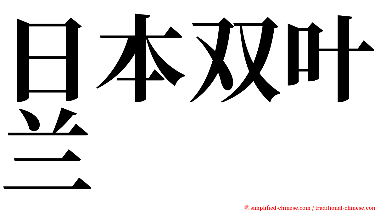 日本双叶兰 serif font