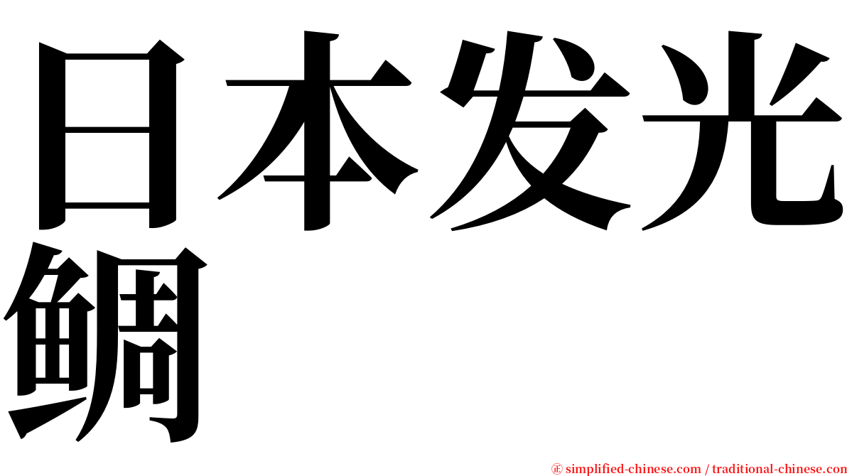 日本发光鲷 serif font