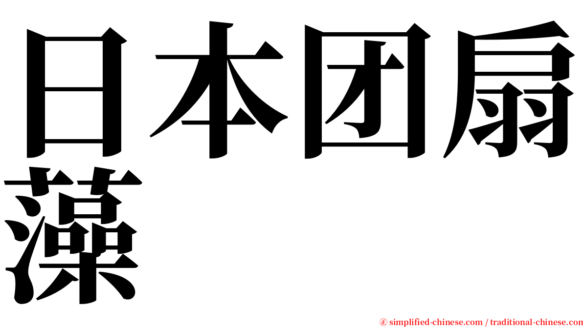 日本团扇藻 serif font