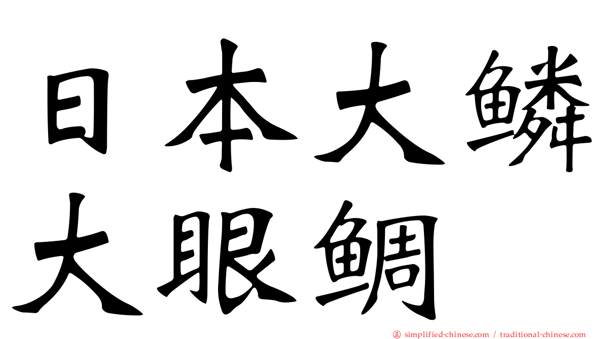 日本大鳞大眼鲷