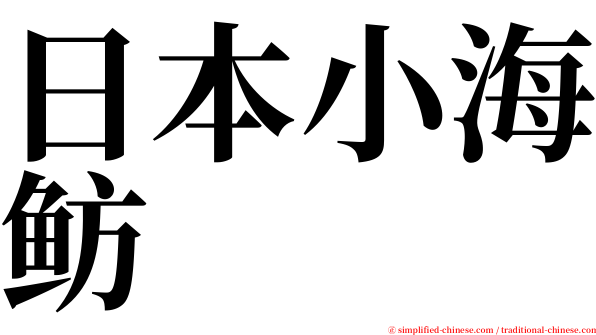 日本小海鲂 serif font