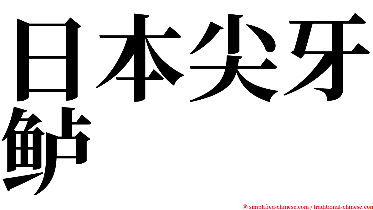 日本尖牙鲈 serif font