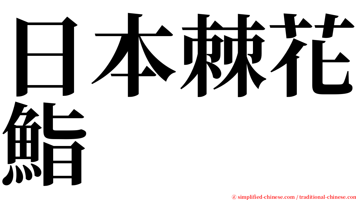 日本棘花鮨 serif font