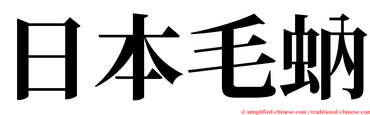 日本毛蚋 serif font