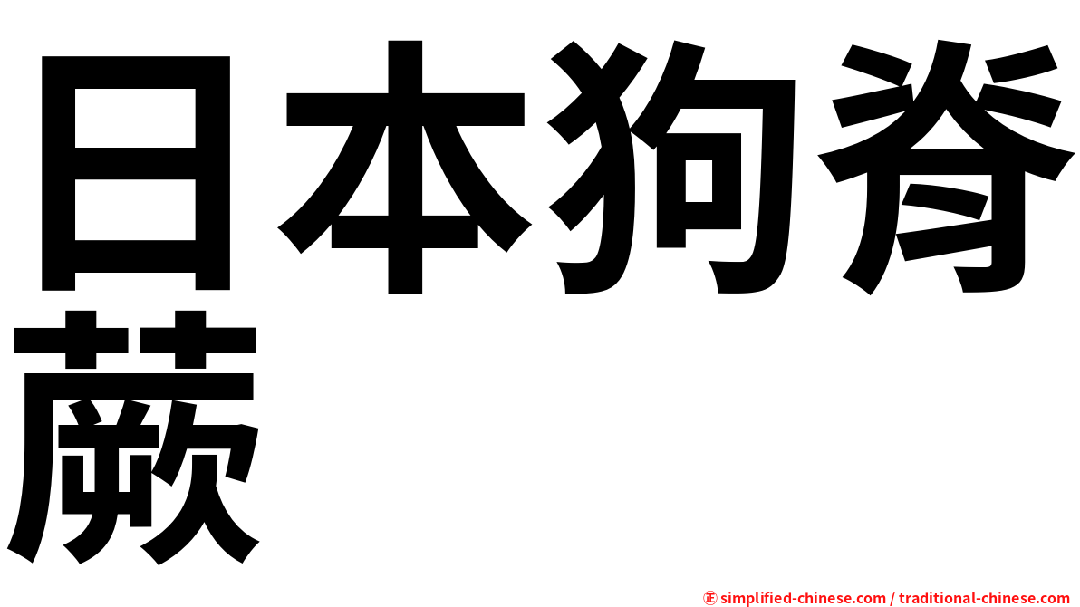 日本狗脊蕨