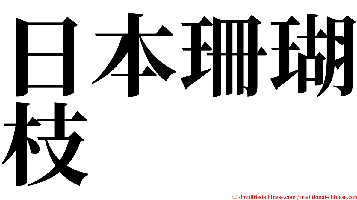 日本珊瑚枝 serif font