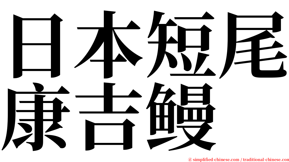 日本短尾康吉鳗 serif font