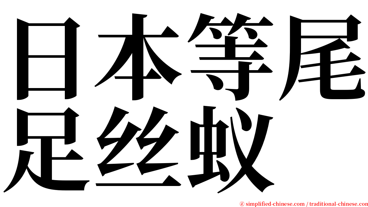 日本等尾足丝蚁 serif font
