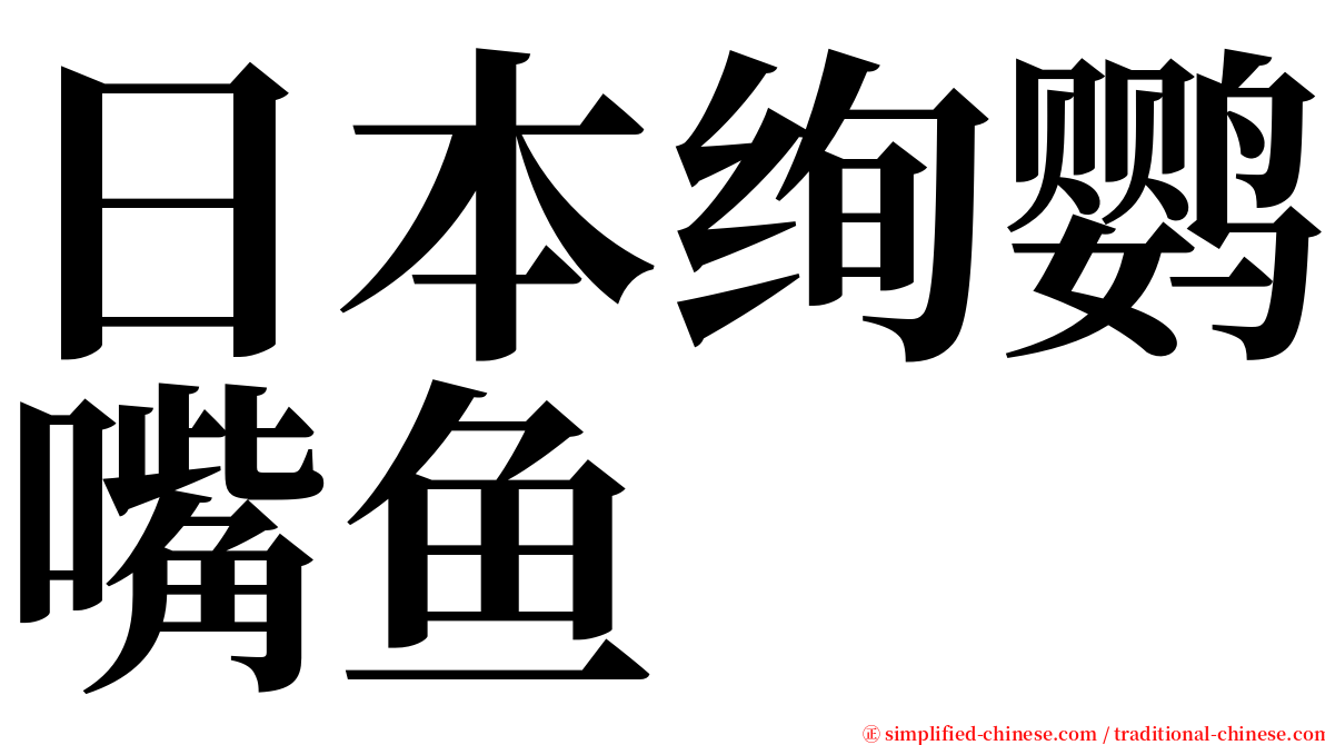 日本绚鹦嘴鱼 serif font