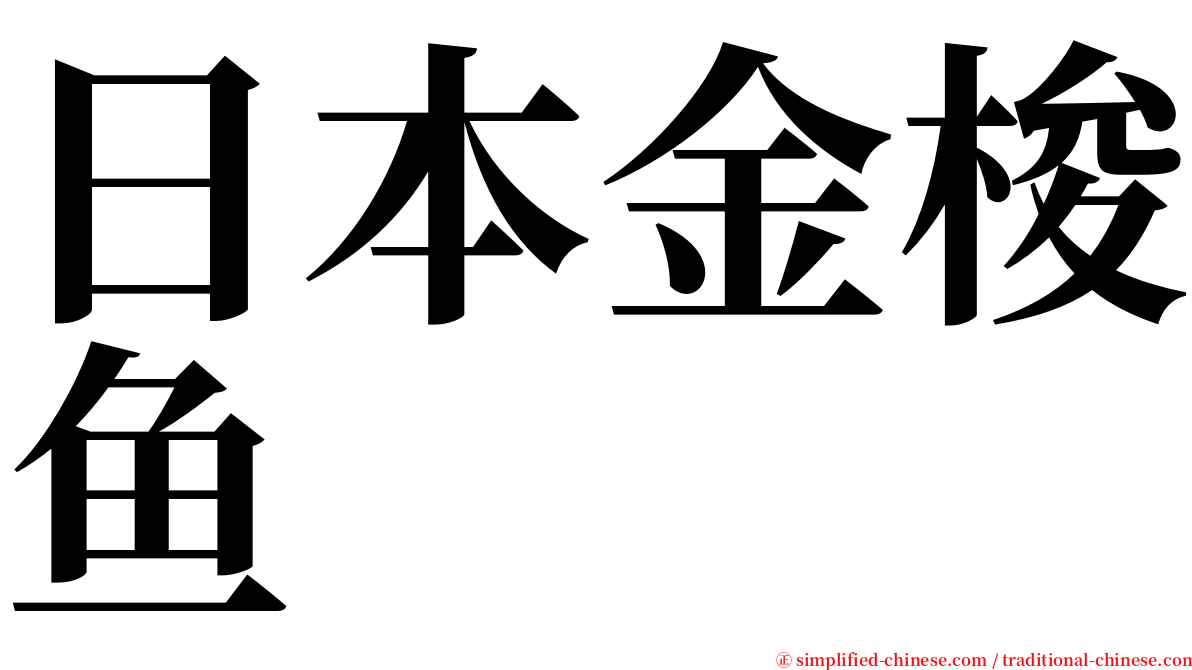 日本金梭鱼 serif font