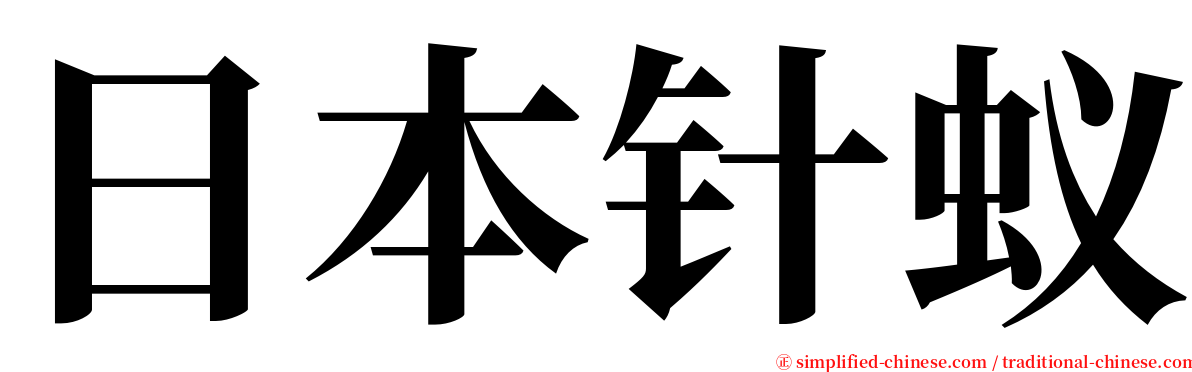 日本针蚁 serif font