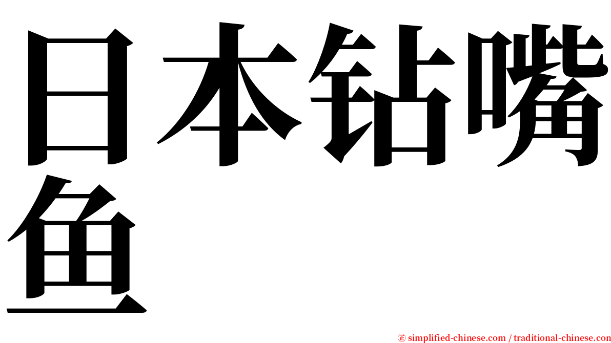 日本钻嘴鱼 serif font