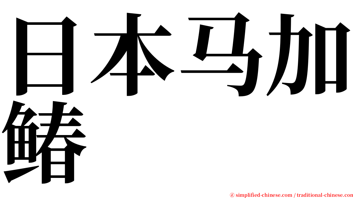 日本马加䲠 serif font