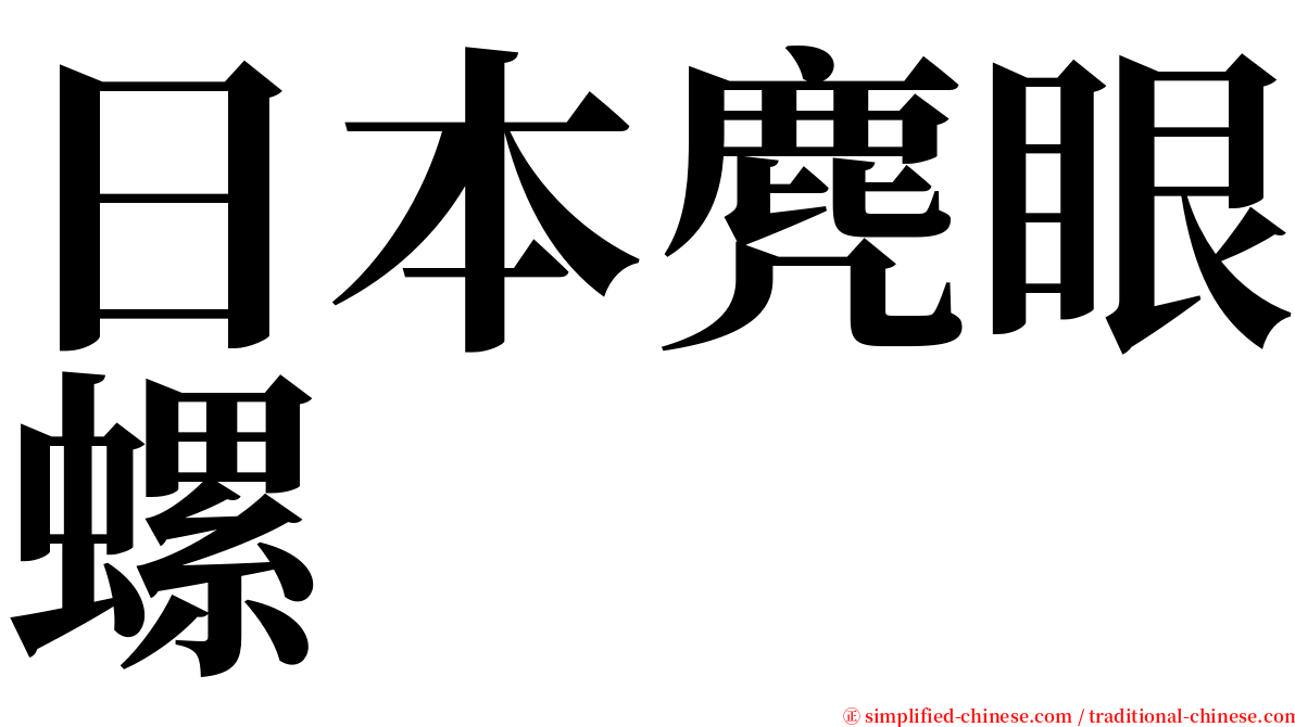 日本麂眼螺 serif font