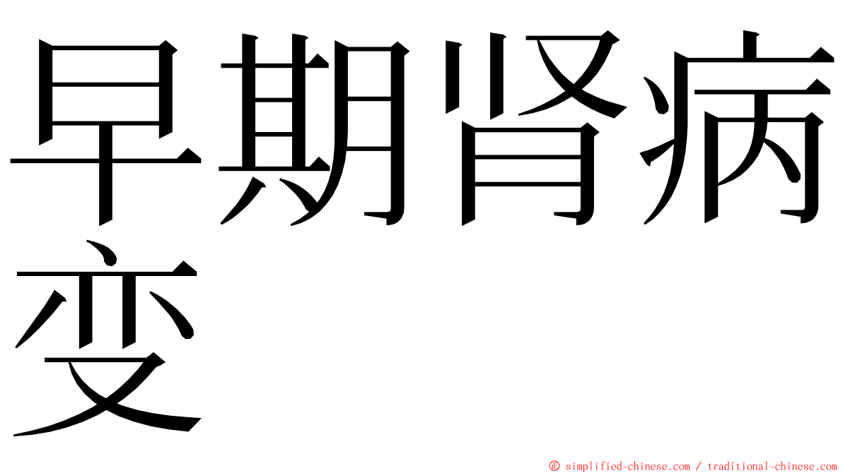 早期肾病变 ming font