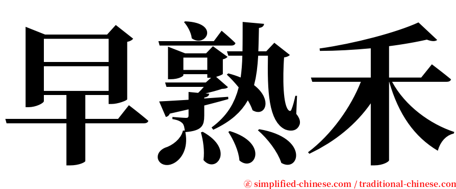 早熟禾 serif font