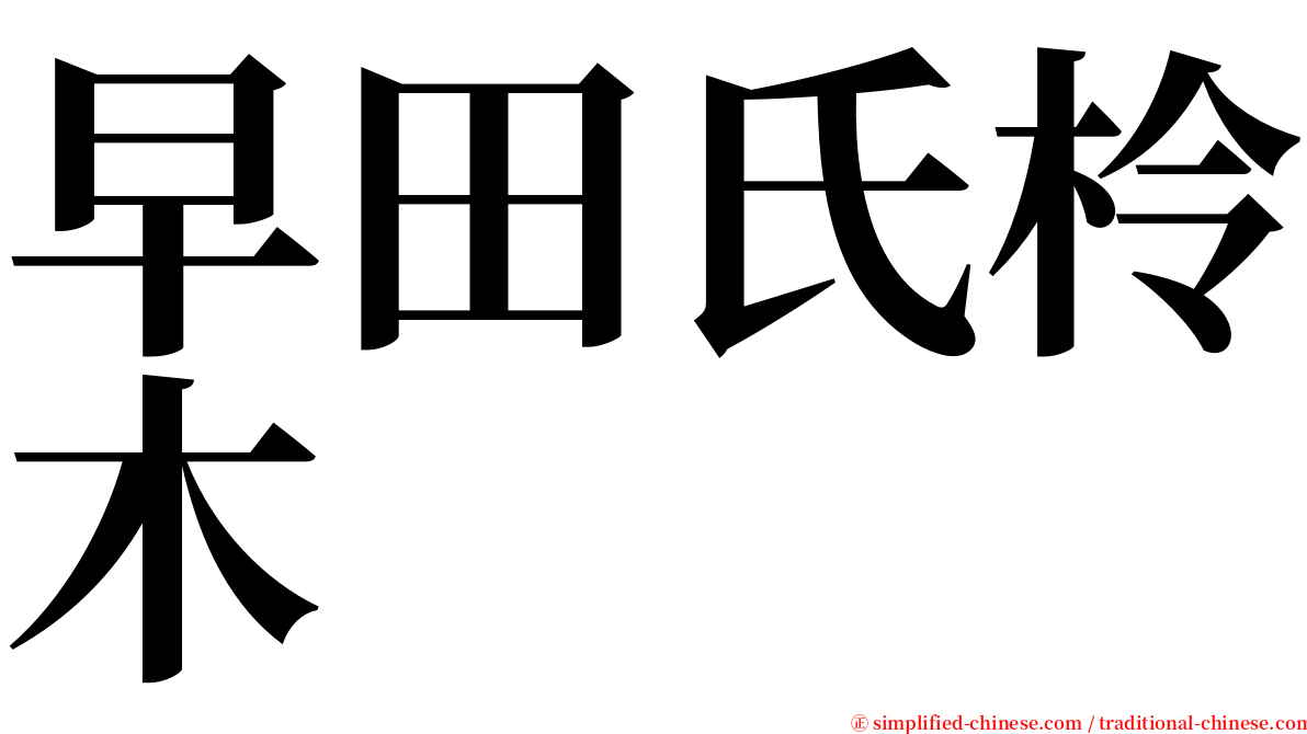 早田氏柃木 serif font
