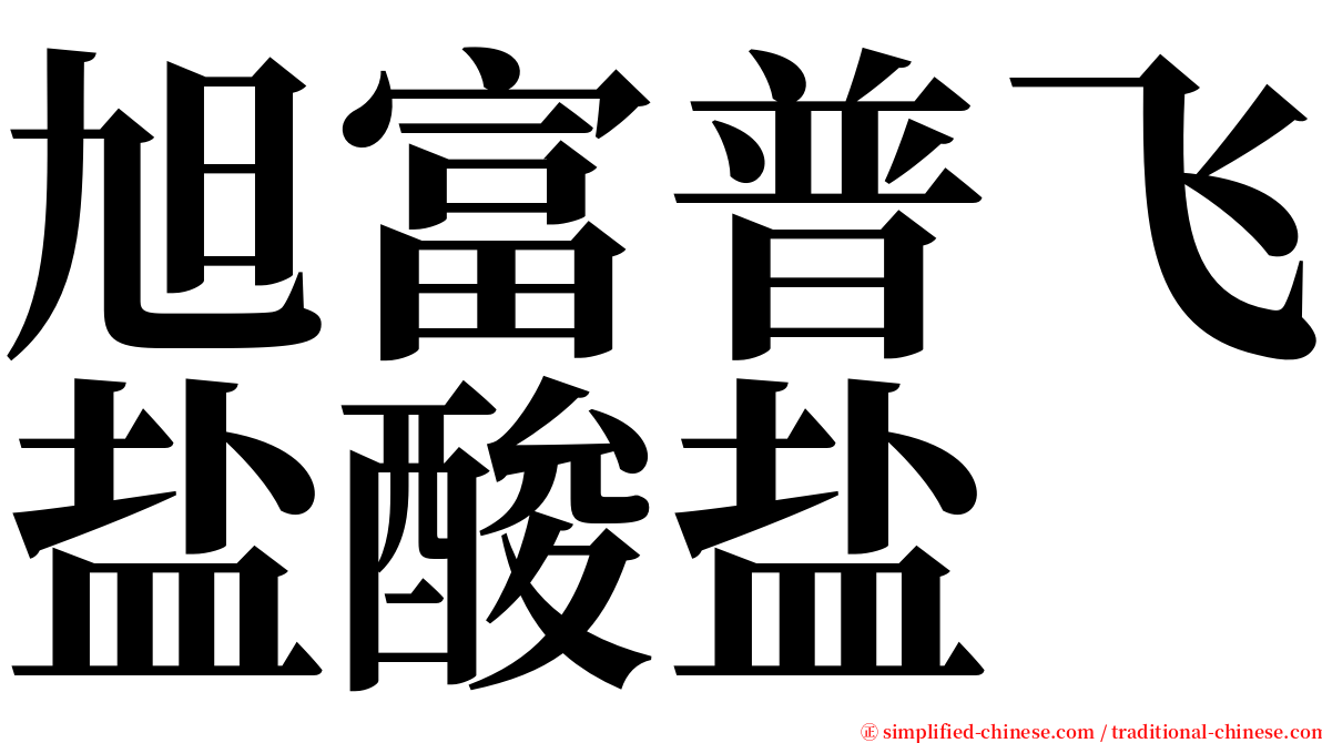 旭富普飞盐酸盐 serif font