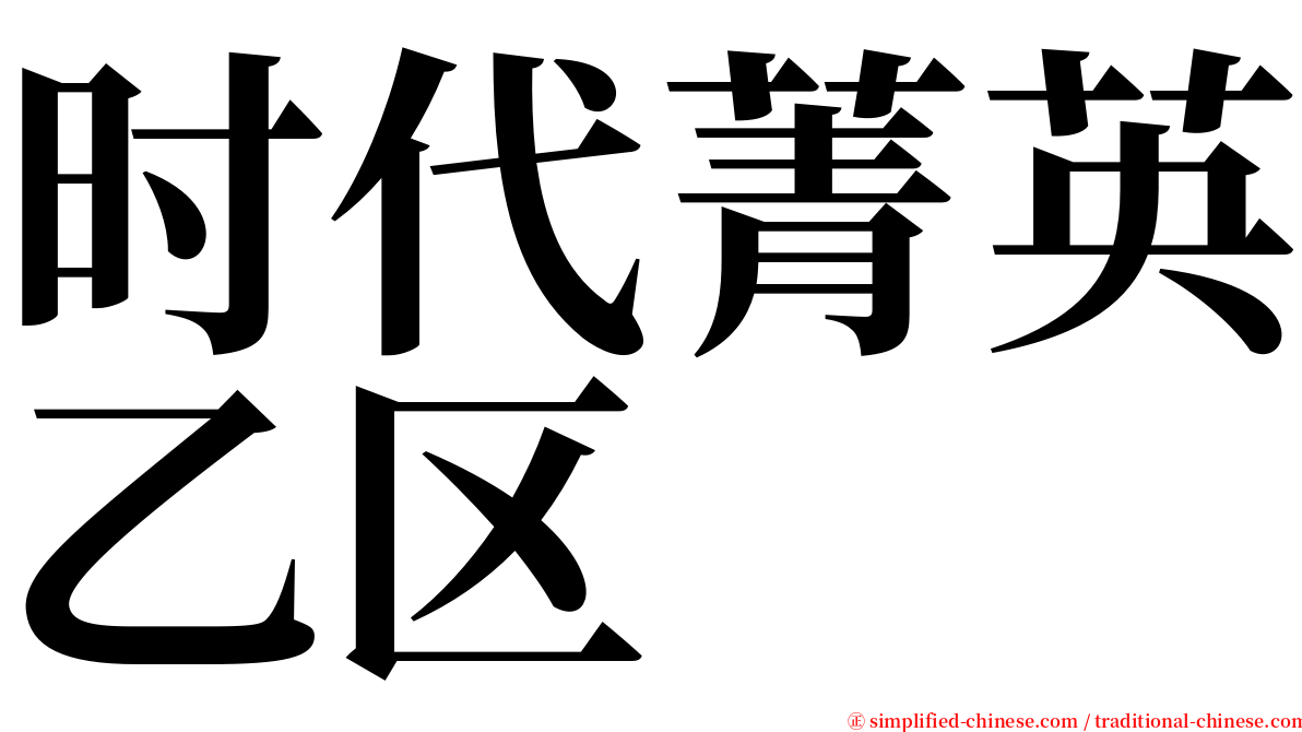 时代菁英乙区 serif font