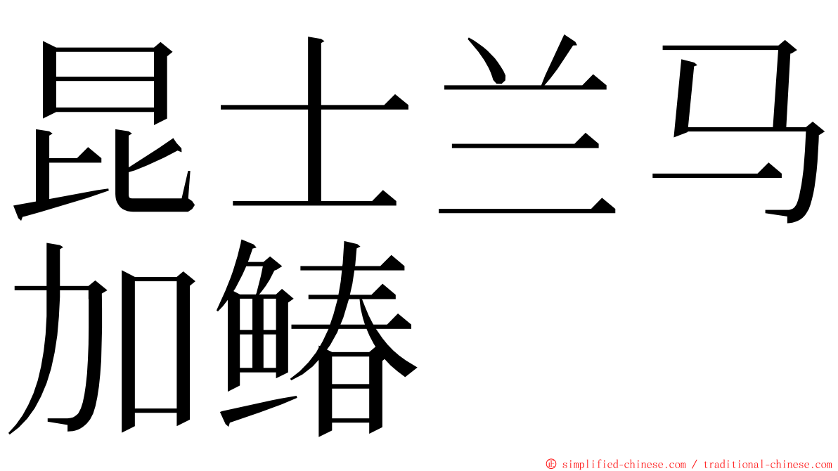 昆士兰马加䲠 ming font