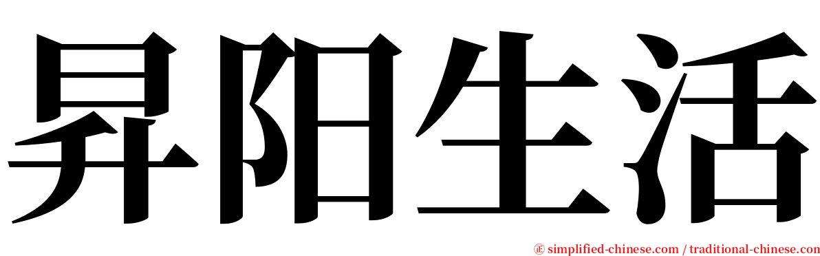 昇阳生活 serif font