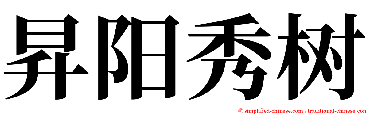 昇阳秀树 serif font