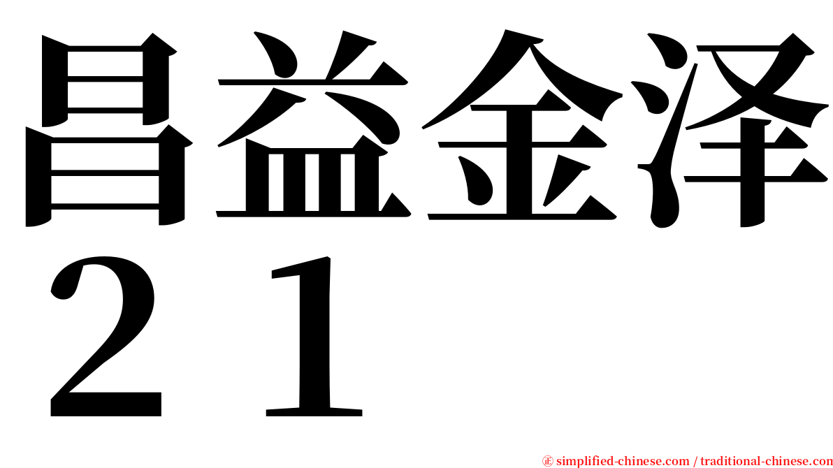 昌益金泽２１ serif font