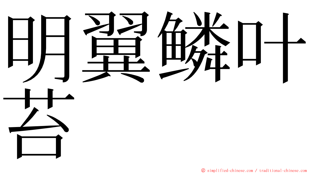 明翼鳞叶苔 ming font