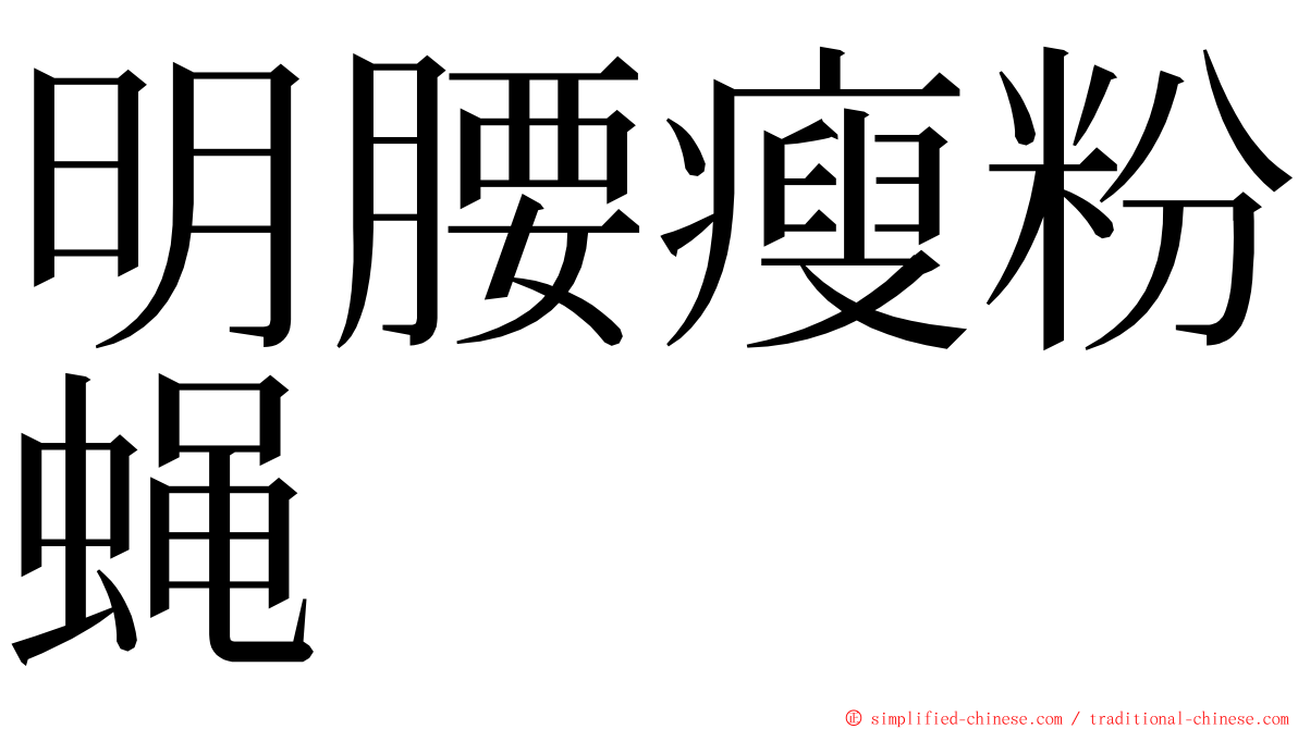 明腰瘦粉蝇 ming font