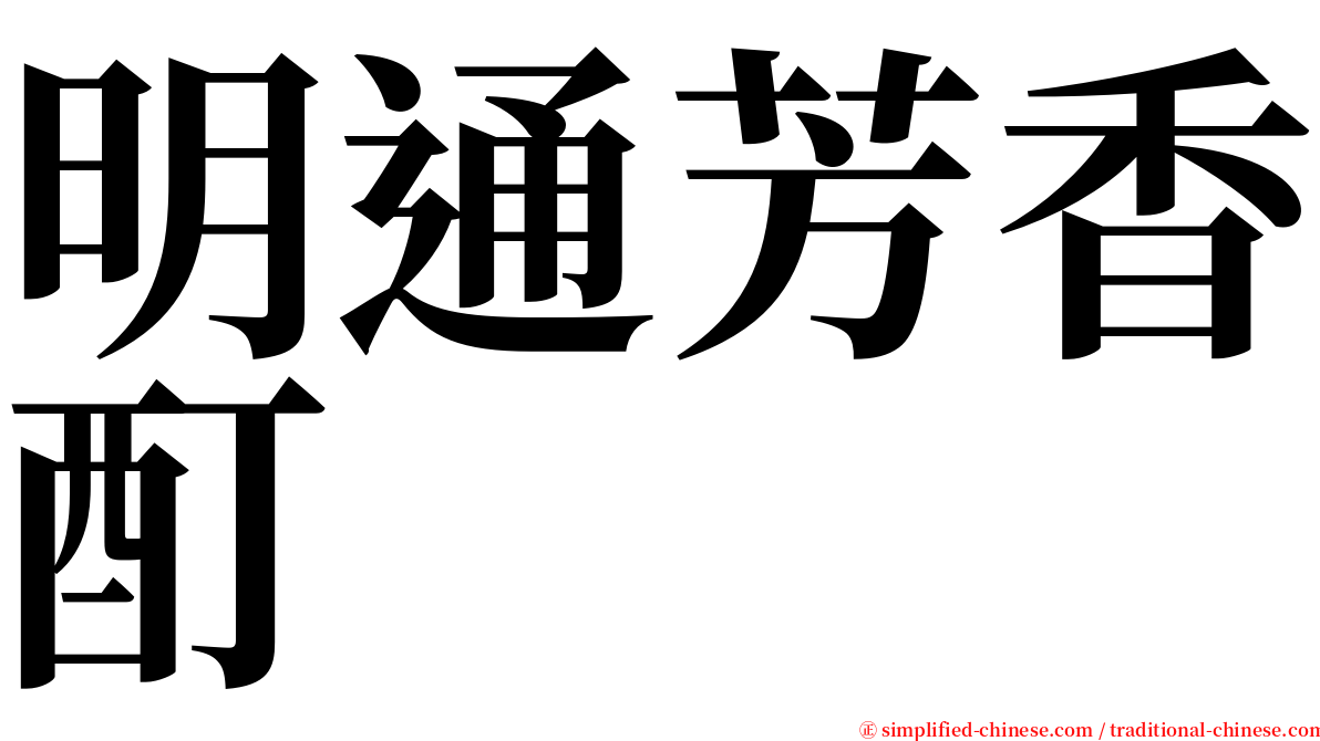 明通芳香酊 serif font