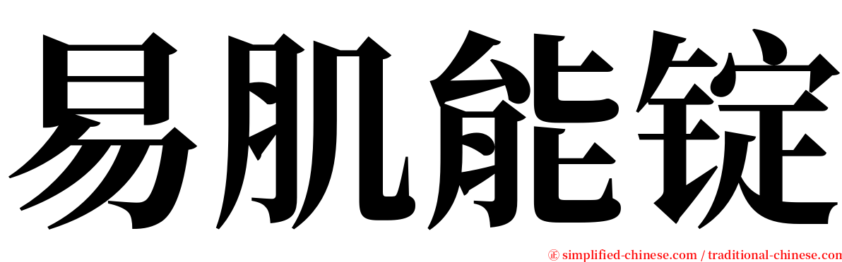 易肌能锭 serif font