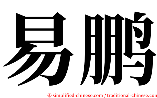 易鹏 serif font