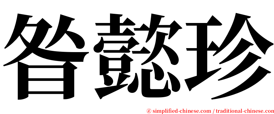 昝懿珍 serif font